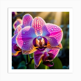 Orchids In The Garden Art Print