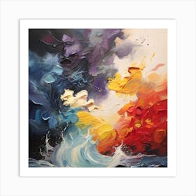 Abstract drawing of sea waves 1 Art Print