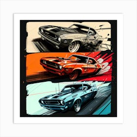 Classic Muscle Cars car Art Print