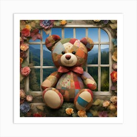 Patchwork Bear 2 Art Print