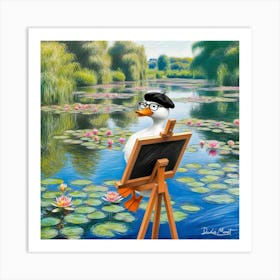 Duck On Easel Art Print