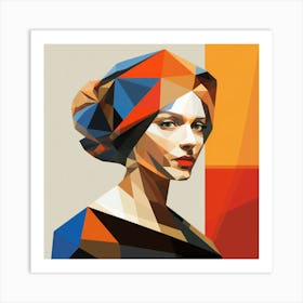 Geometric Dutch Woman 03 Art Print