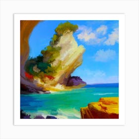 Cave In Water Art Print