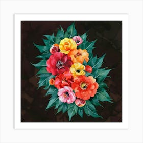 A Stunning Watercolor Painting Of Vibrant Flower (5) Art Print