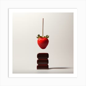 Artjuicebycsaba Chocolate Covered Strawbery Meets Japanese Zen 6 Art Print