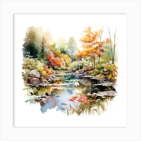 Autumn Watercolor Painting 3 Art Print