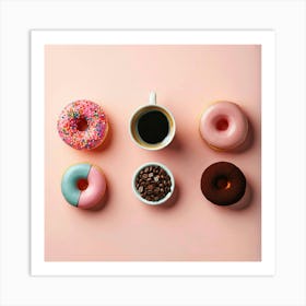 Donuts And Coffee Art Print