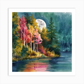 Firelight Forest Art Print