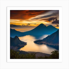 LAKE ATITLAN LANDSCAPE Art Print