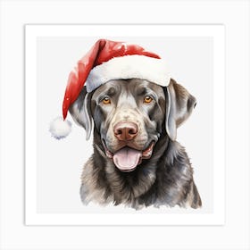 Santa Labrador 1 Art Print