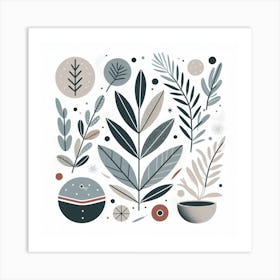 Scandinavian style, Bay leaf and rosemary 2 Art Print