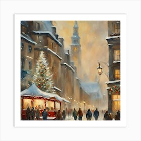 Christmas In Paris Art Print