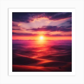 Sunset In The Desert Art Print