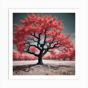 Red Tree Art Print