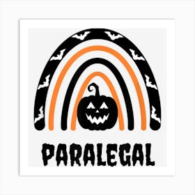 Paralegal Autumn Fall Halloween Spooky Pumpkin Rainbow Art Print