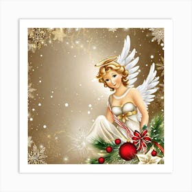 Angel Christmas Wallpaper Art Print