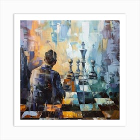 Chess Oil Painting Art Print