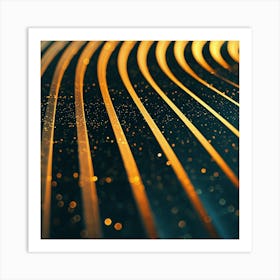 Abstract Golden Rays Art Print