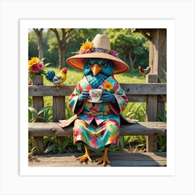 Bird In A Hat 1 Art Print