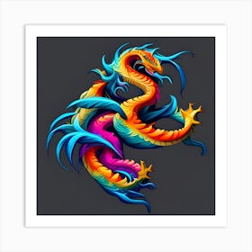 Colorful Dragon Art Print