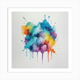 Watercolor Splatter art print Art Print