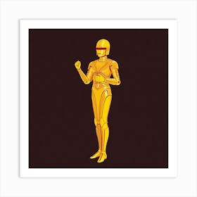 Golden Robot Art Print