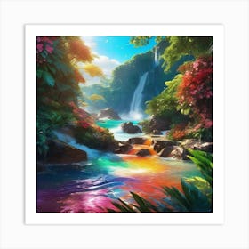 Rainbow Waterfall 5 Art Print