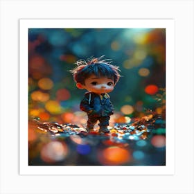 Little Boy In The Forest Art Print