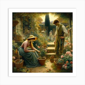 Gardener And His Wife Art Print