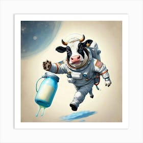 Cow In Space 3 Art Print