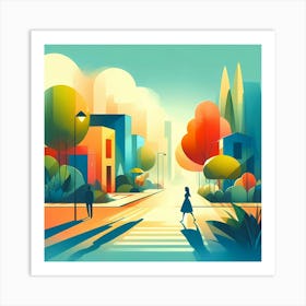 City Landscape Illustration Art Print