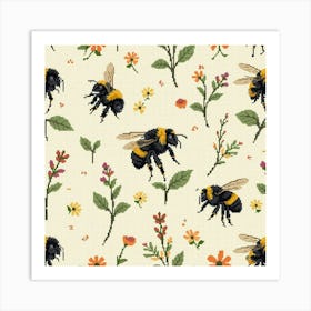 William Morris Bee Vintage Art Print (3) Art Print