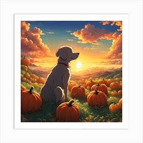 Pumpkins In The Field Art Print