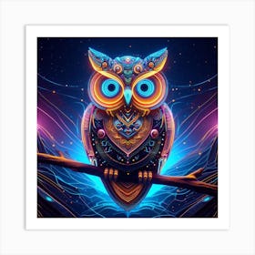 Psychedelic Owl Art Print