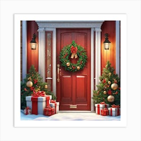 Christmas Door 185 Art Print