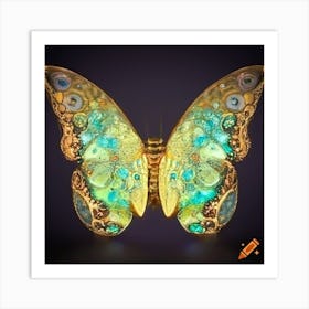 Butterfly with crystals wings Art Print