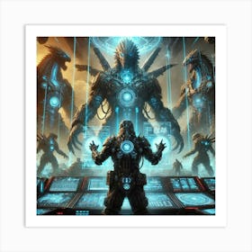 Kaiju Handler Mantleborn Control Tech Art Print