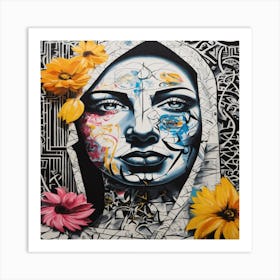 'Women With Flowers' Art Print