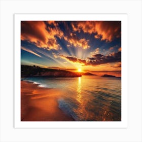 Sunset On The Beach 870 Art Print