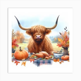 Autumn Highland Cow 5 Art Print