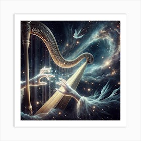 Harp In Space Art Print