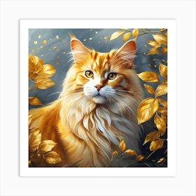 Golden Cat 12 Art Print