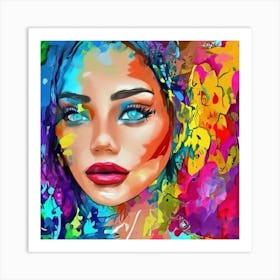 Colorful Girl Painting Art Print