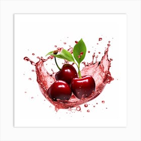 Splash Of Cherries Art Print