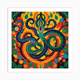 SNAKE PATTERN RUG Art Print