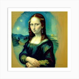 The Young Face of Mona Lisa Timeless Beauty Art Print