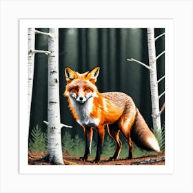 Fox In The Woods 9 Art Print