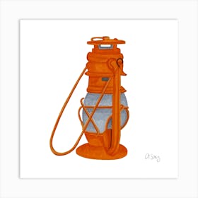 Orange Oil Lamp 2 Art Print