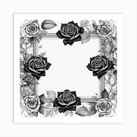 Black And White Roses 12 Art Print