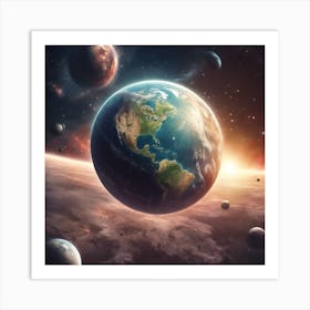 229191 Planets Of The Universe And Earth From Space Xl 1024 V1 0 Copie Art Print